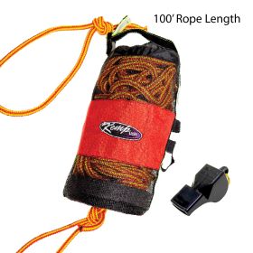 Kemp USA Throw Bag w/ 100' of 3/8" Rescue Rope & Bengal Safety Whistle (2,400 LBS Breaking Load)