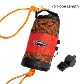 Kemp USA Throw Bag w/ 75' of 3/8" Rescue Rope & Bengal Safety Whistle (2,400 LBS Breaking Load)