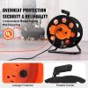 VEVOR Extension Cord Reel, 100FT, with 4 Outlets and Dust Cover, Heavy Duty 14AWG SJTOW Power Cord