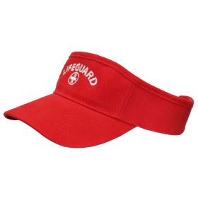 Kemp USA Lifeguard Visor, (Size/Color: Red Logo, Red, Option: White Embroide)