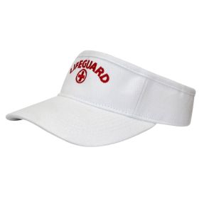 Kemp USA Lifeguard Visor, (Size/Color: Red Logo, White, Option: White Embroide)