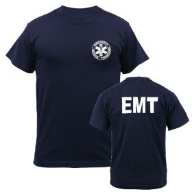 Kemp USA EMT T (Size/Color: Navy, Printed Front & Back, Size Small, Option: Shirt,)