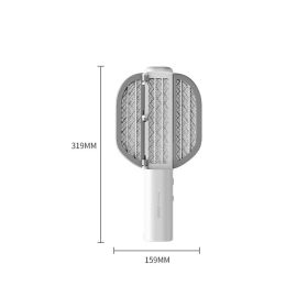 Foldable Portable Mosquito Swatter Safety Electric Shock Mosquito Killer Mute Home 365° UV Fly Trap Repellent Outdoor Bug Zapper (Color: White, Ships From: China)