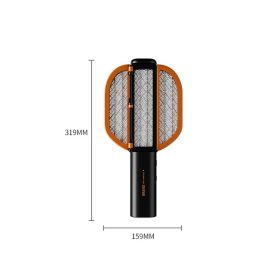 Foldable Portable Mosquito Swatter Safety Electric Shock Mosquito Killer Mute Home 365° UV Fly Trap Repellent Outdoor Bug Zapper (Color: Black, Ships From: China)