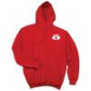Kemp USA Hooded Pullover Sweatshirt,  Red with GUARD Logo in  White on Front &  Back,